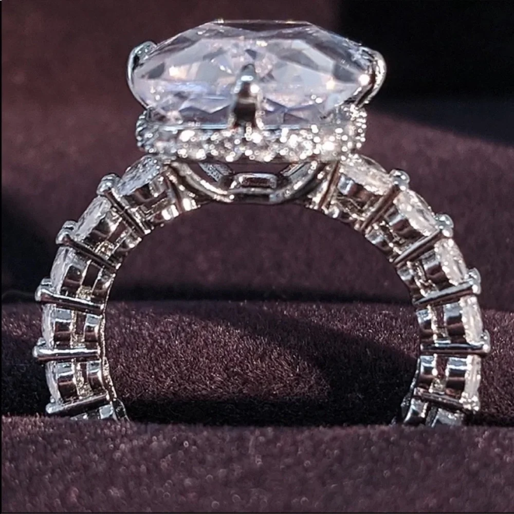 💯 NEW 925 STERLING SILVER ENGAGEMENT DIAMOND RING, CUTE RING, SHINY RING. - Picture 4 of 6